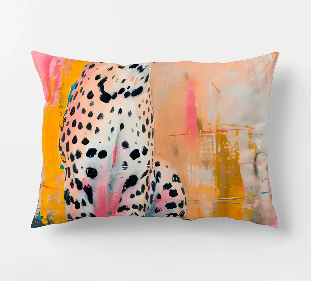 Vibrant Cheetah Pop Art Print - Abstract Urban Jungle decorative cushion by ClubArt