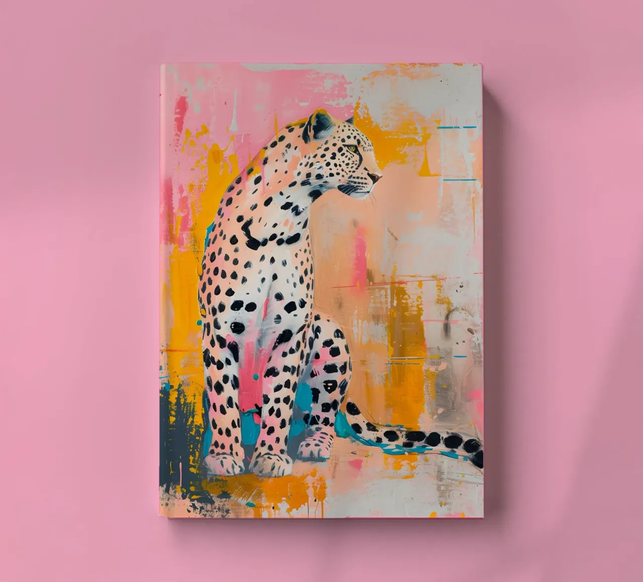 Vibrant Cheetah Pop Art Print - Abstract Urban Jungle notebook by ClubArt