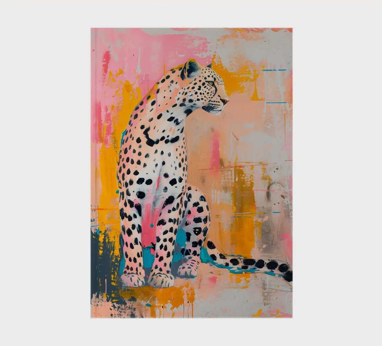 Vibrant Cheetah Pop Art Print - Abstract Urban Jungle notebook by ClubArt