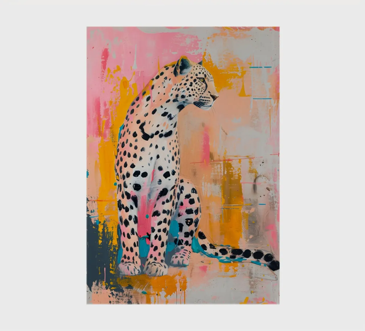 Vibrant Cheetah Pop Art Print - Abstract Urban Jungle notebook by ClubArt