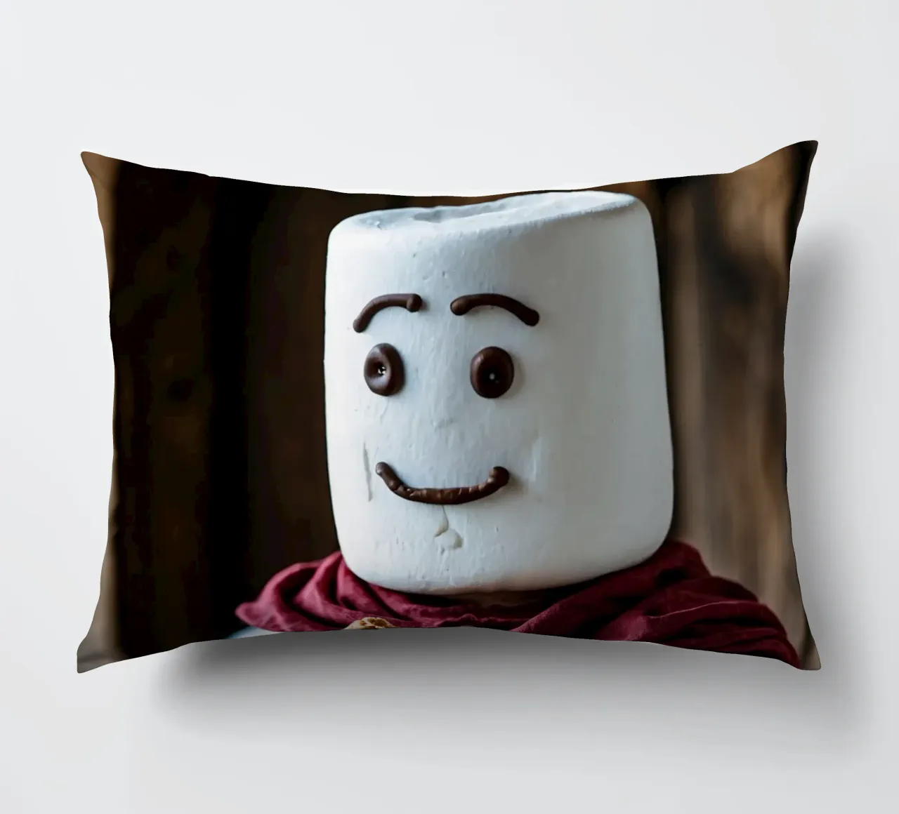 cavaliere di marshmallow che regge uno scudo di pan di zenzero cuscino da DesignDoodle