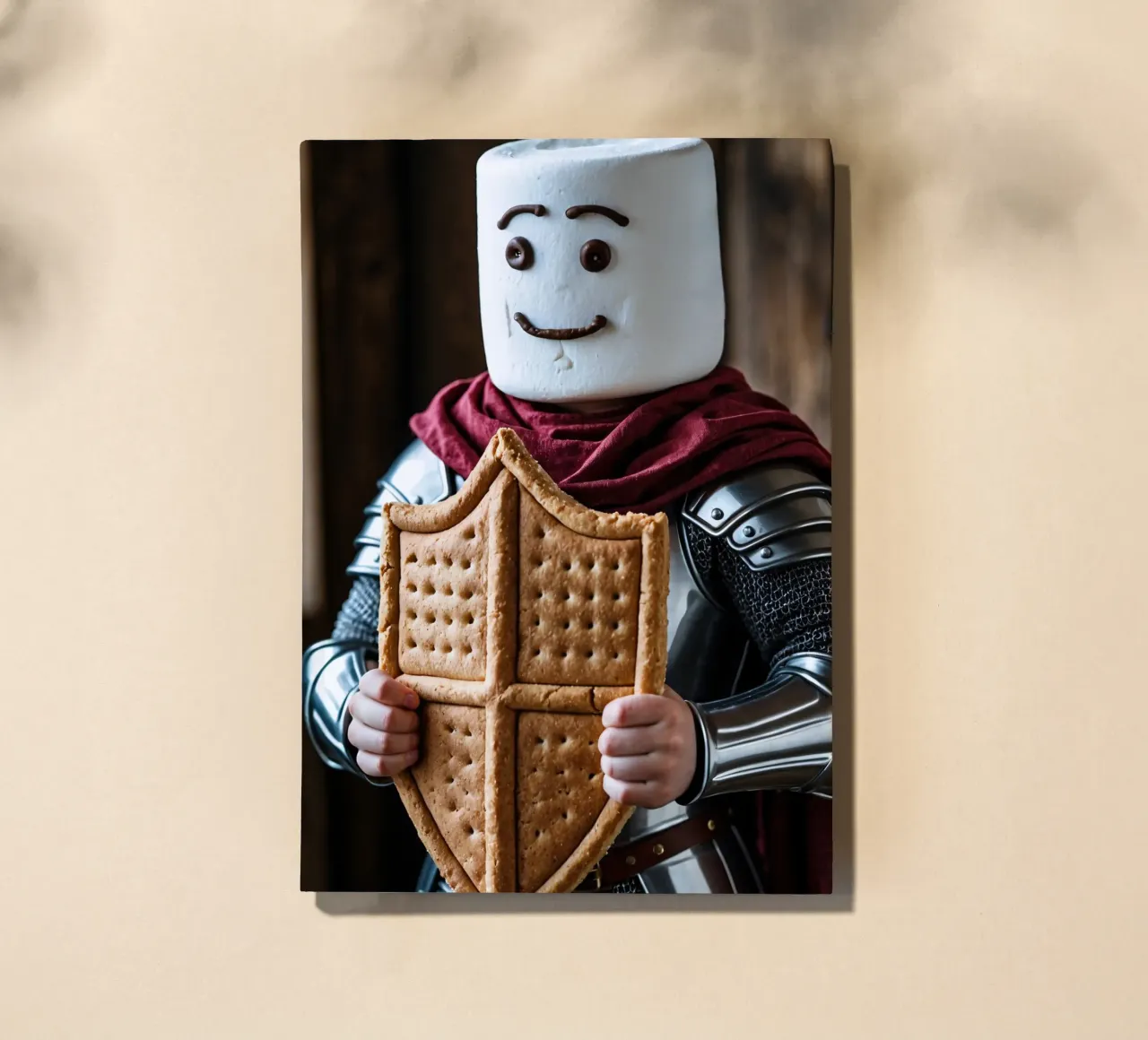 marshmallow knight holding a gingerbread shield notebook by DesignDoodle