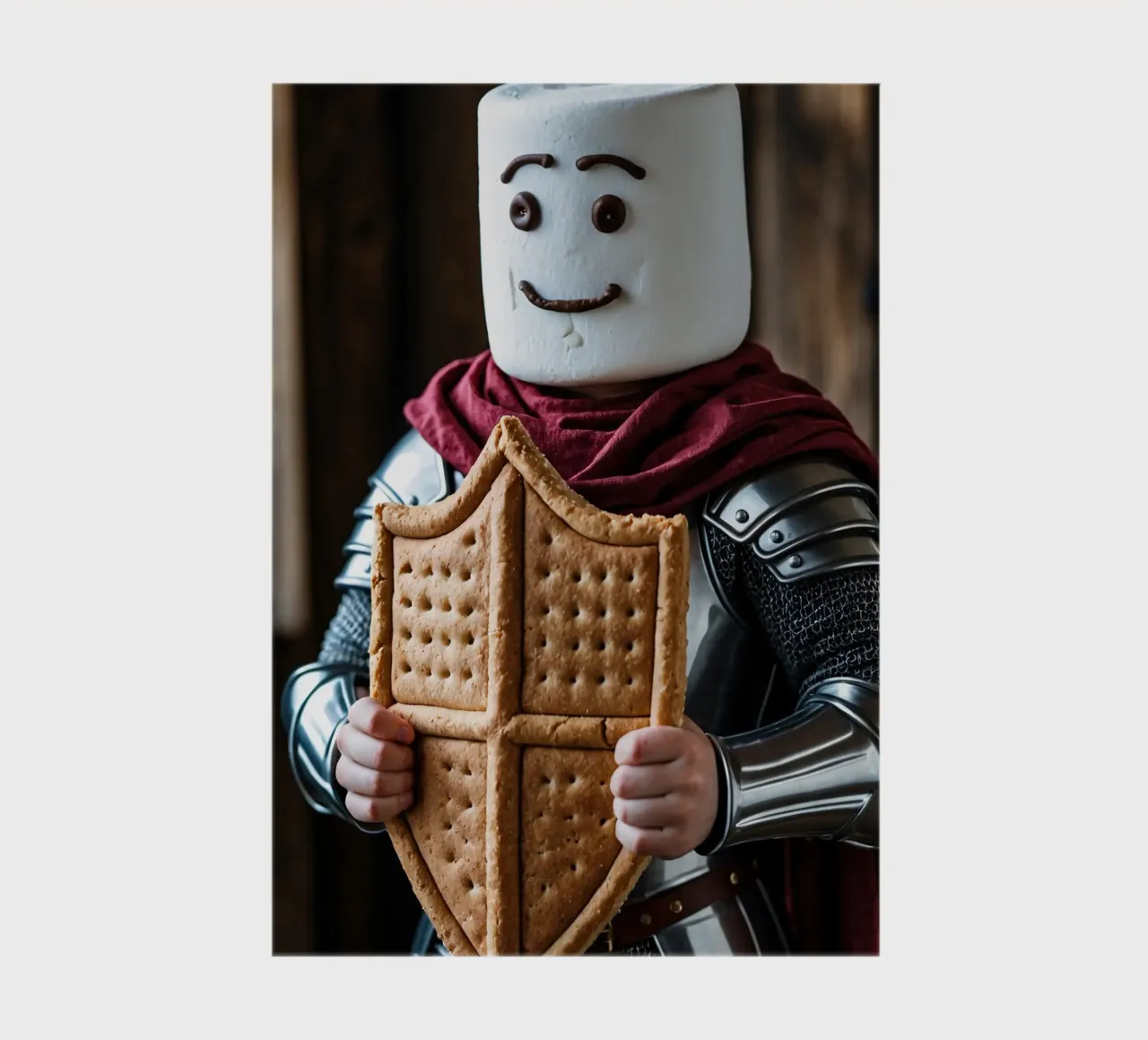 marshmallow knight holding a gingerbread shield notebook by DesignDoodle