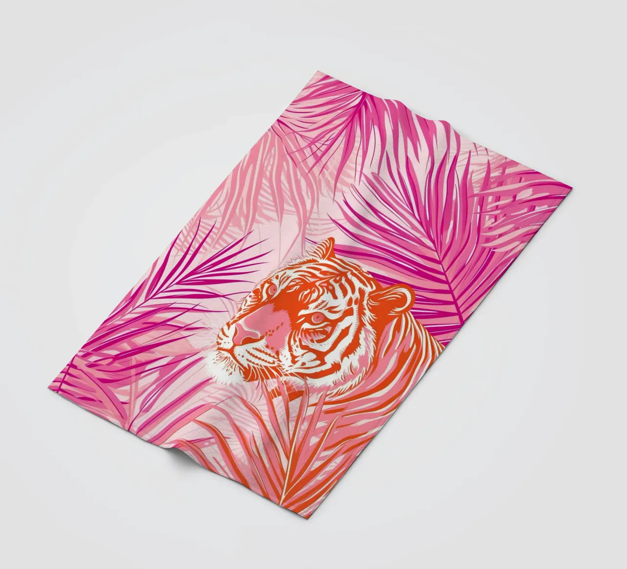 Tigre rose Tropical Pop Art - Jungle Statement plaid polaire de ClubArt