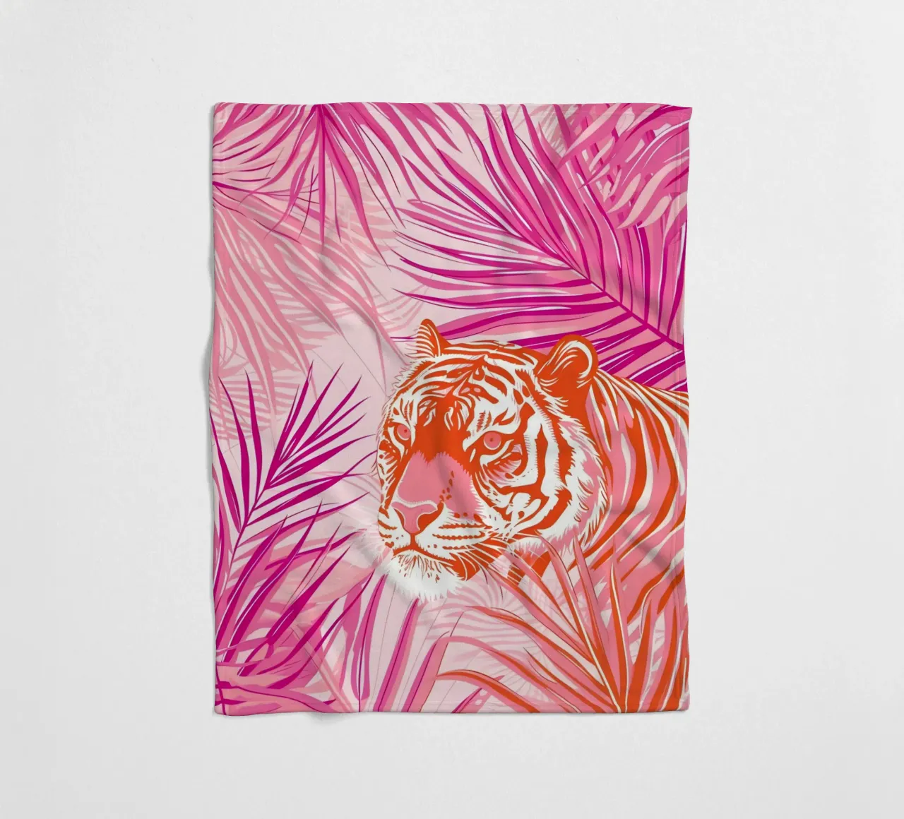 Tigre rose Tropical Pop Art - Jungle Statement plaid polaire de ClubArt