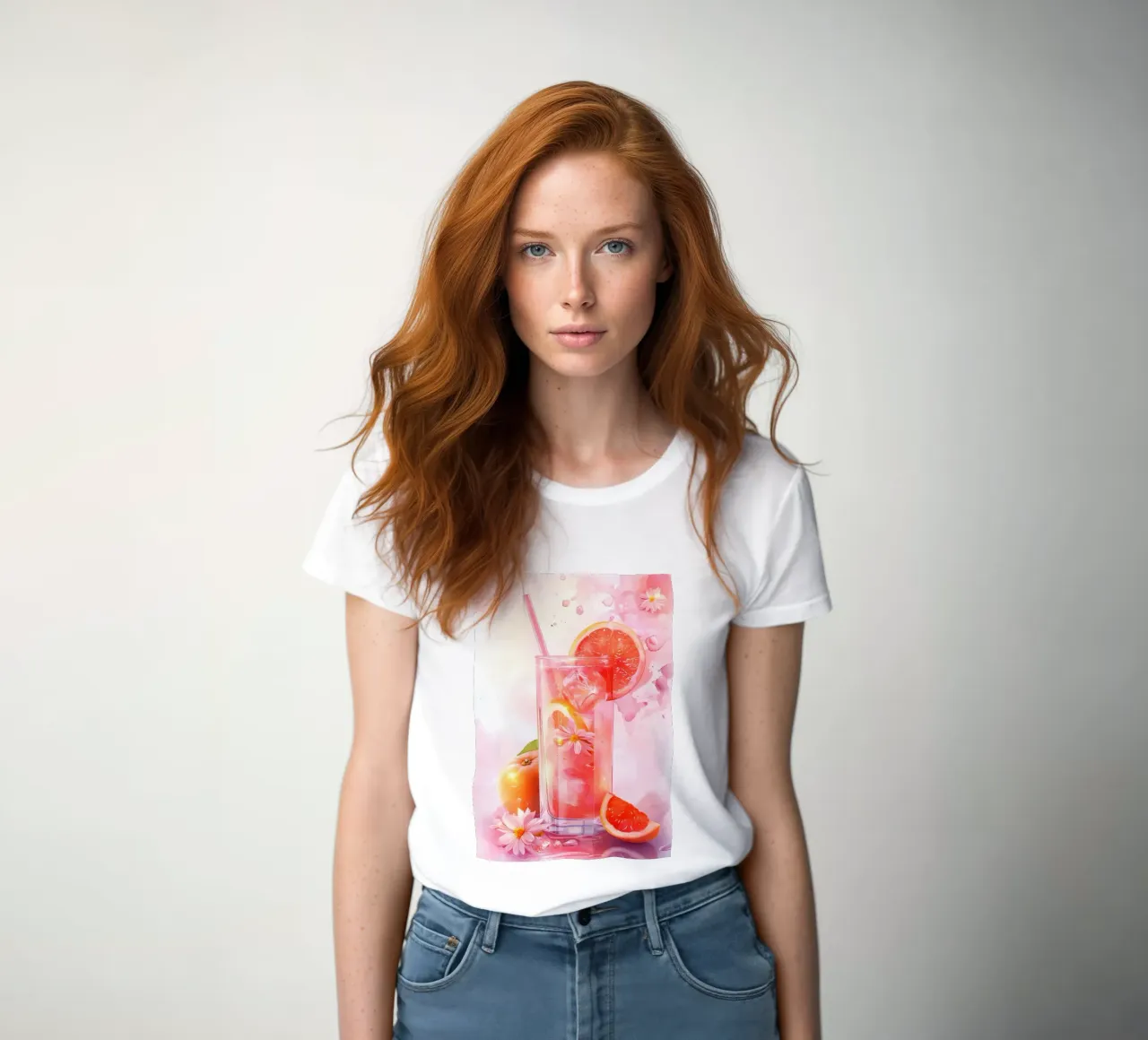 Pink Grapefruit Splash Art Print - Refreshing Still Life women's fitted t-shirt by ClubArt