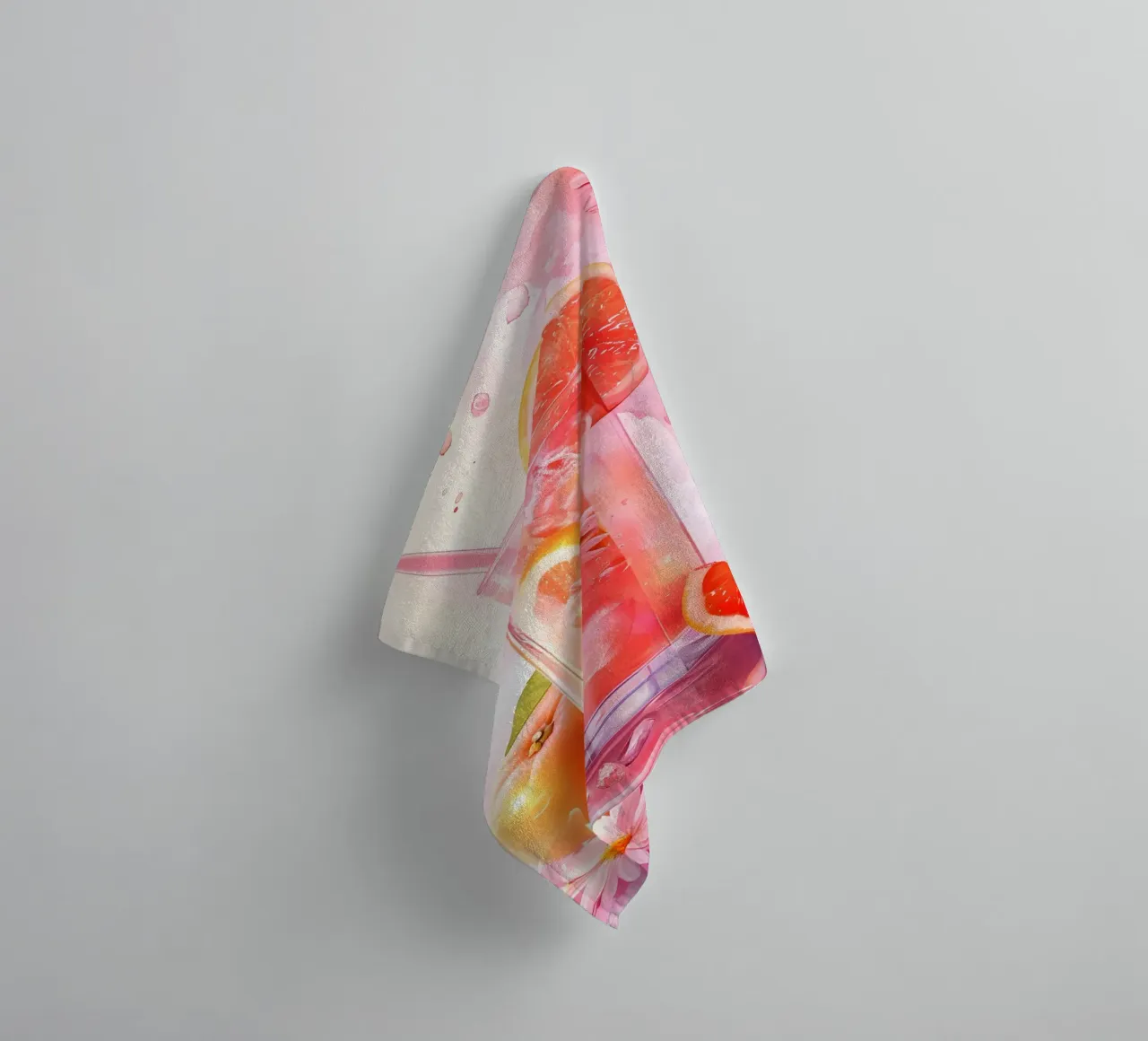 Pink Grapefruit Splash Art Print - Refreshing Still Life towel by ClubArt