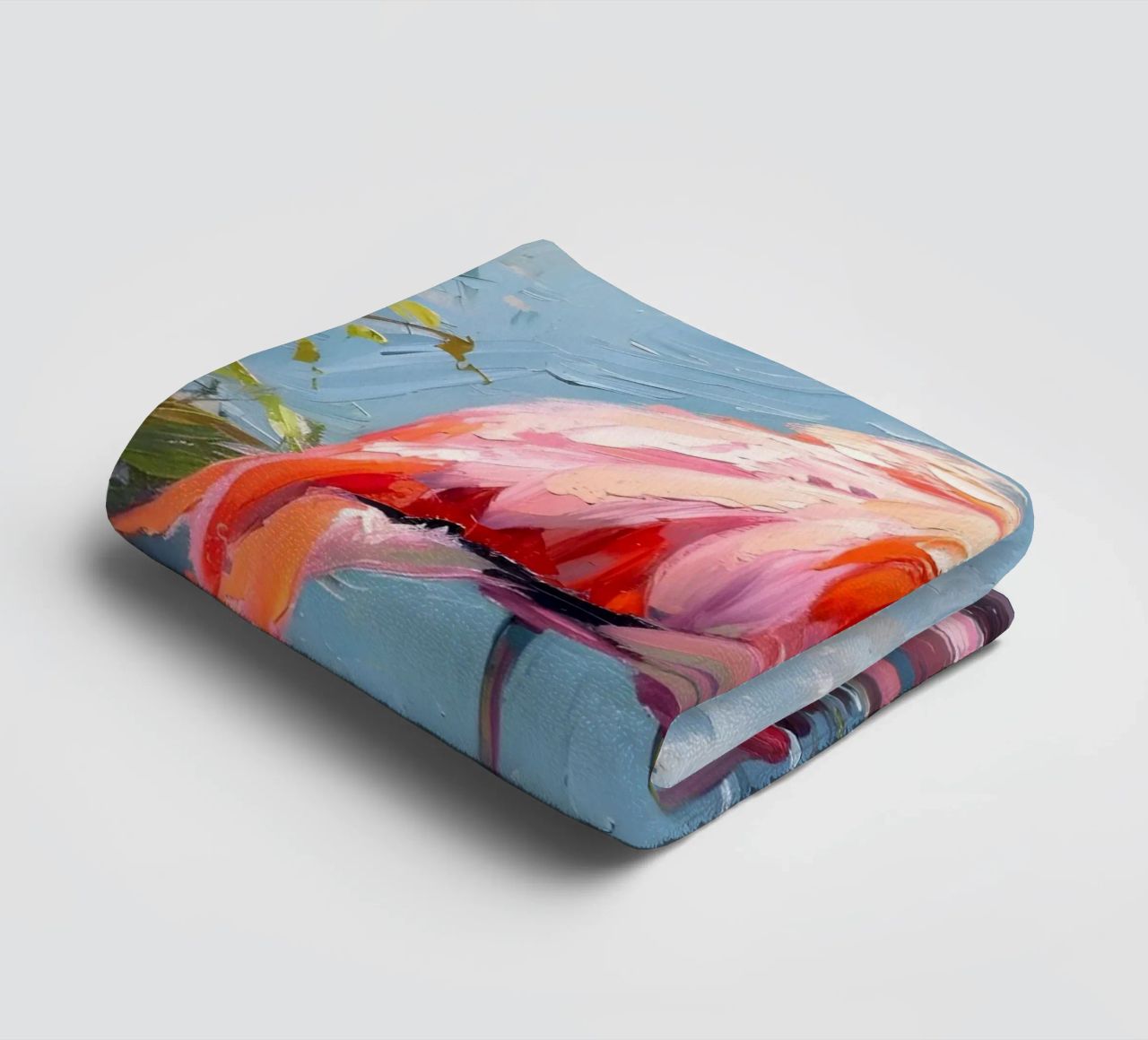 Lebendige Flamingo Ölgemälde - Impressionist Wildlife Art P Handtuch von ClubArt