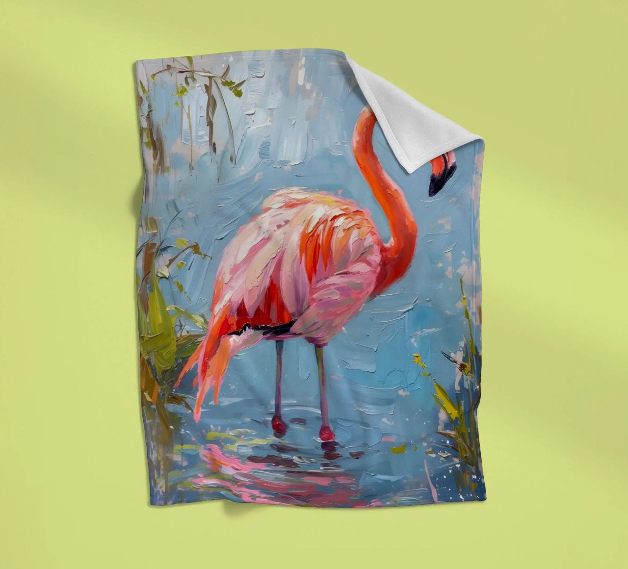 Lebendige Flamingo Ölgemälde - Impressionist Wildlife Art P Fleecedecke von ClubArt