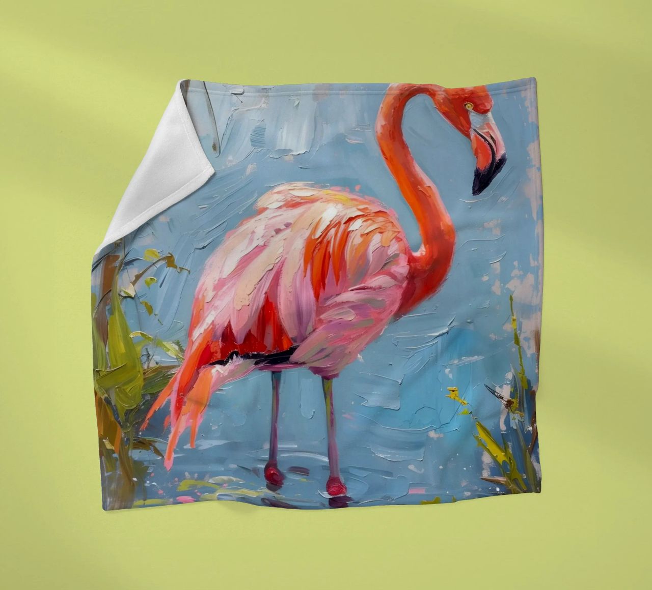 Lebendige Flamingo Ölgemälde - Impressionist Wildlife Art P Fleecedecke von ClubArt
