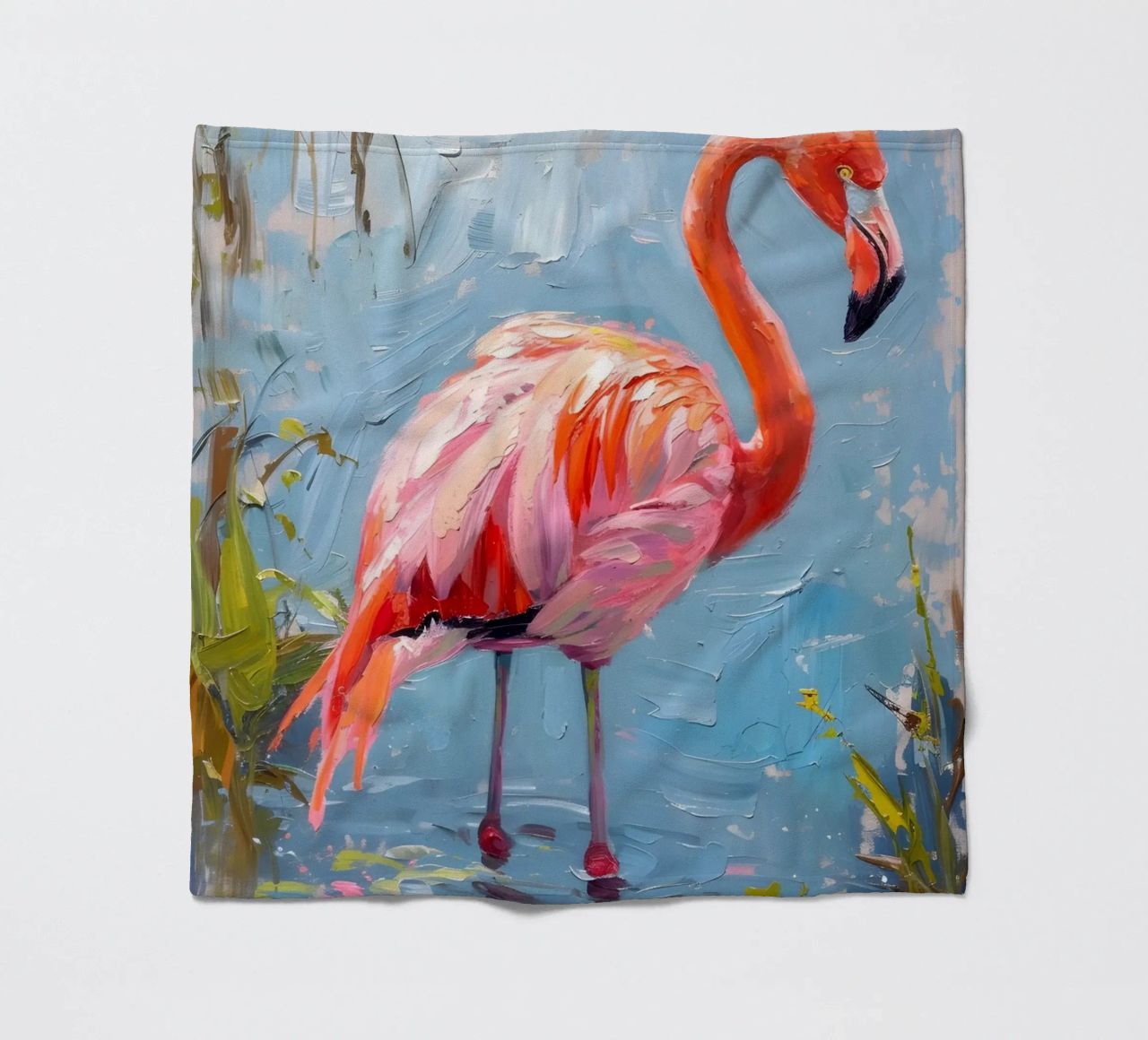 Lebendige Flamingo Ölgemälde - Impressionist Wildlife Art P Fleecedecke von ClubArt