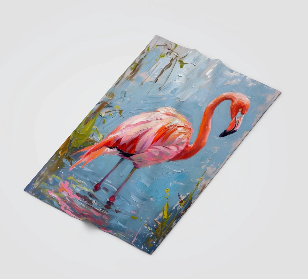 Lebendige Flamingo Ölgemälde - Impressionist Wildlife Art P Fleecedecke von ClubArt
