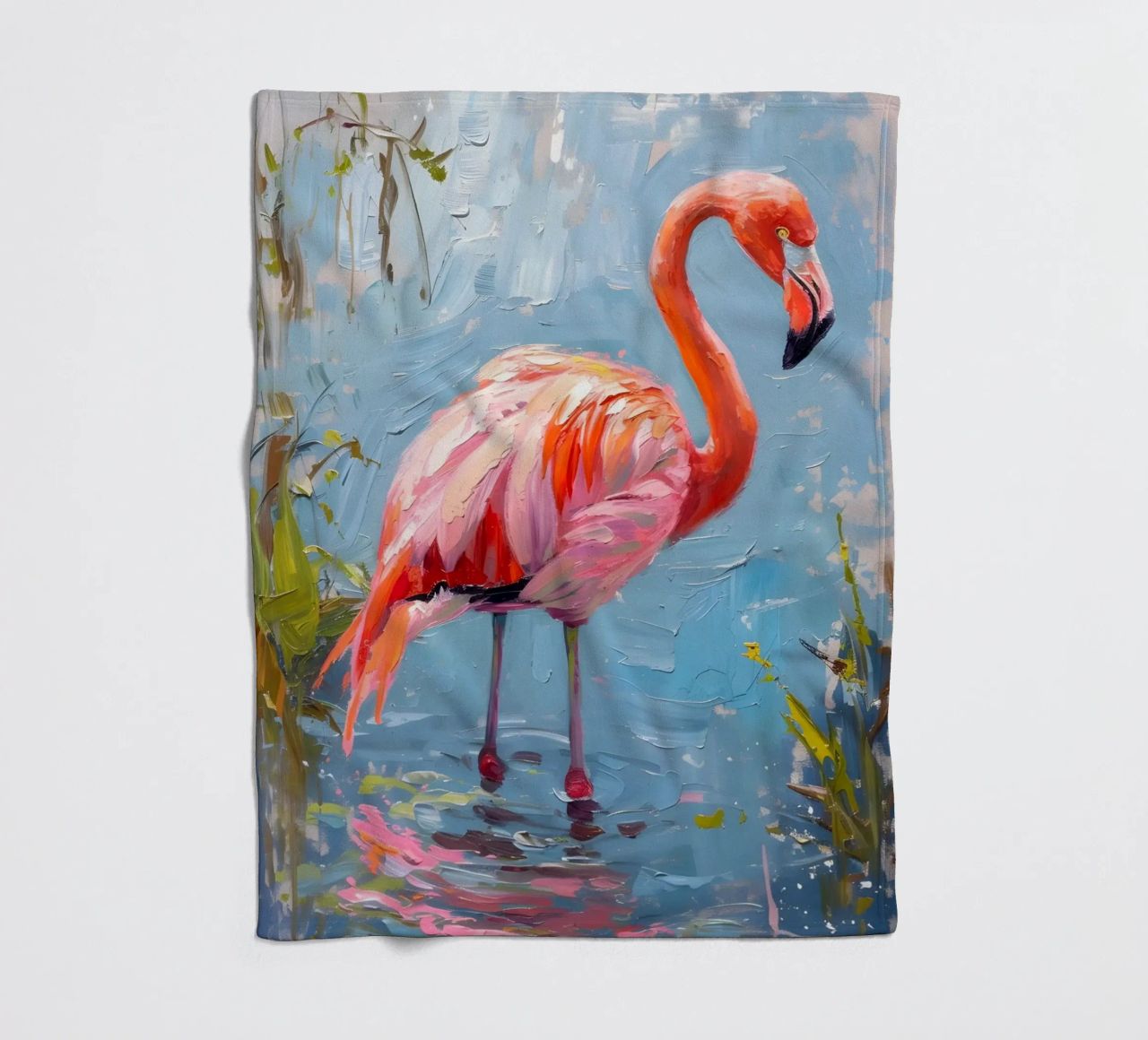 Lebendige Flamingo Ölgemälde - Impressionist Wildlife Art P Fleecedecke von ClubArt