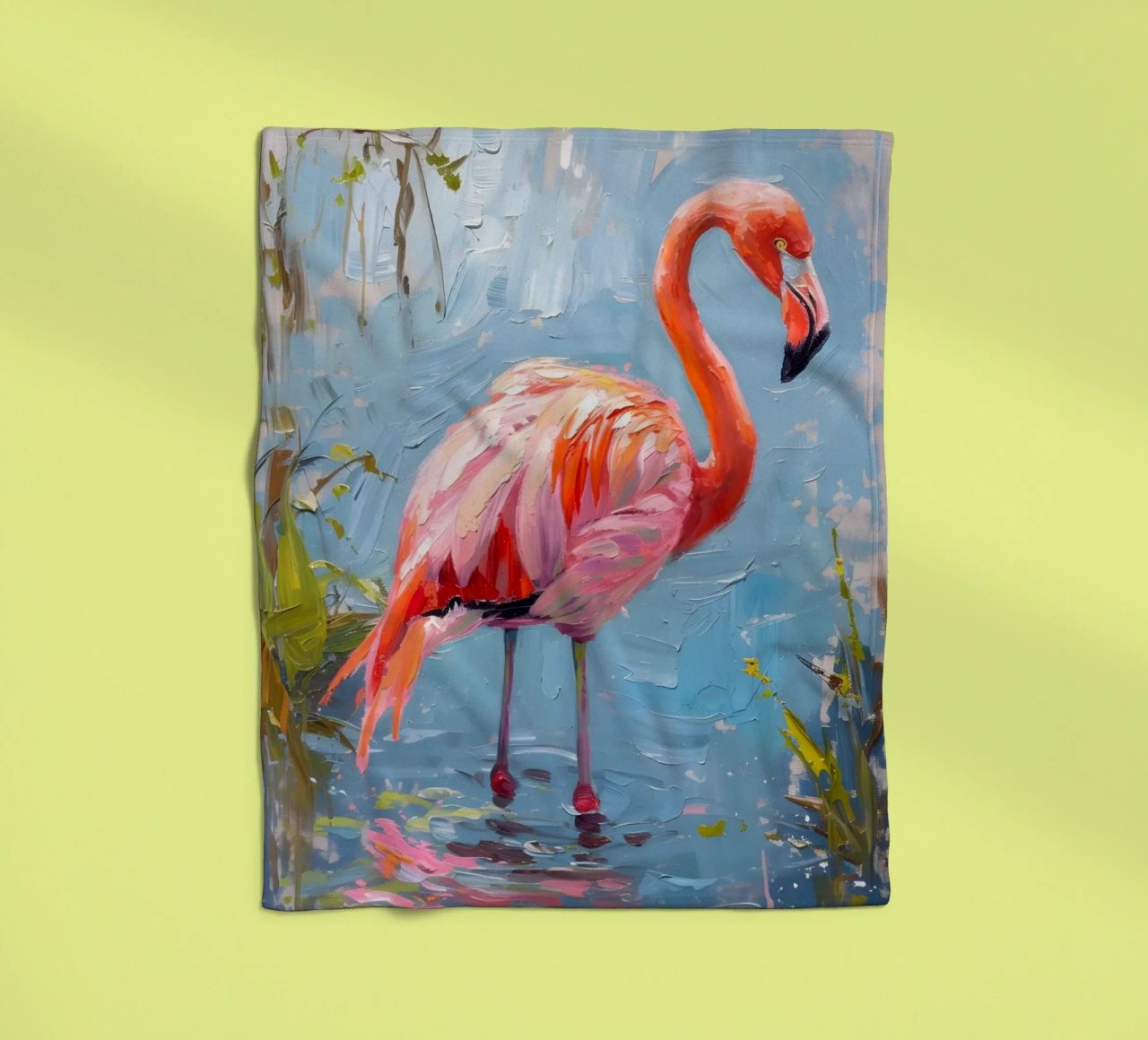 Lebendige Flamingo Ölgemälde - Impressionist Wildlife Art P Fleecedecke von ClubArt