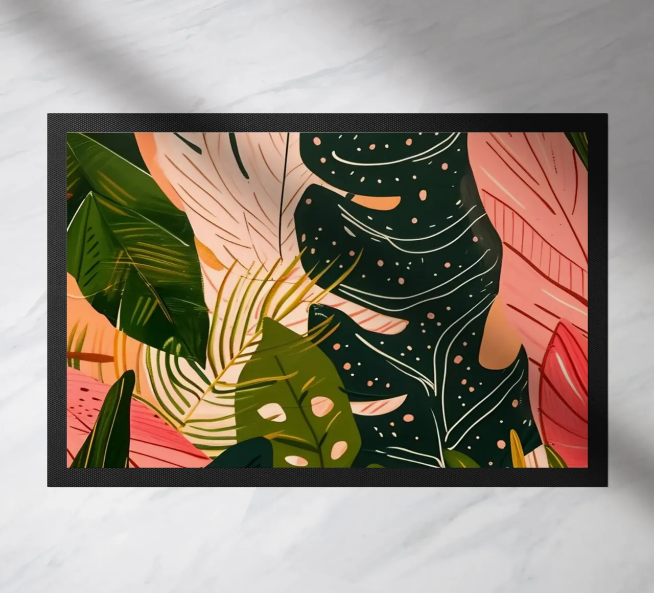 Tropical Whispers - Lush Botanical Escape Art Print doormat by ClubArt