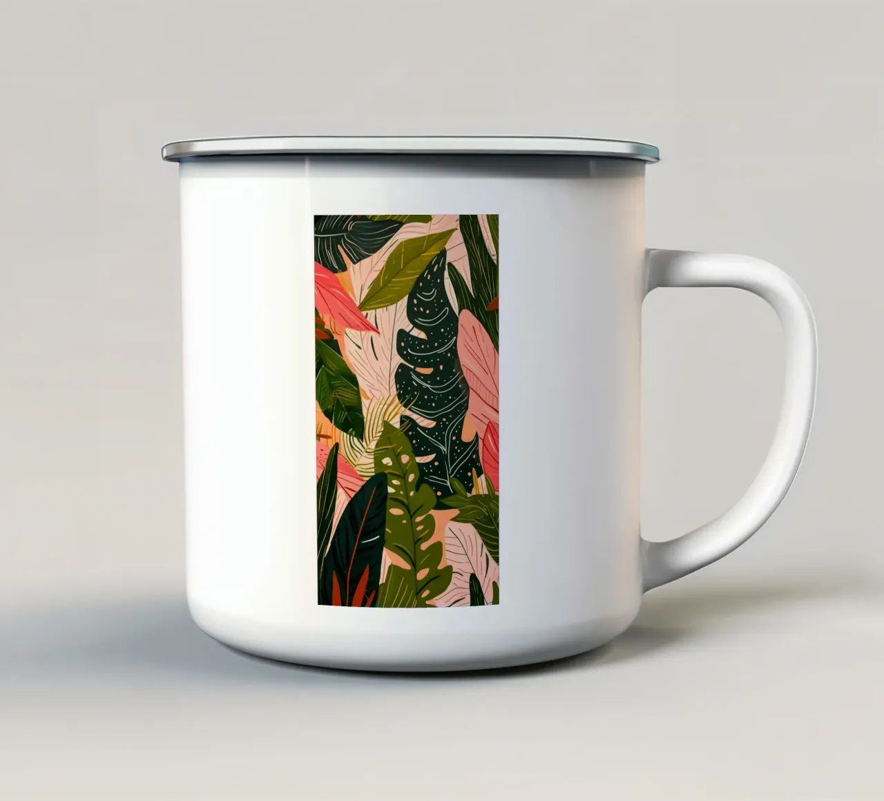 Tropical Whispers - Weelderige Botanische Ontsnapping Art Print emaille mok van ClubArt