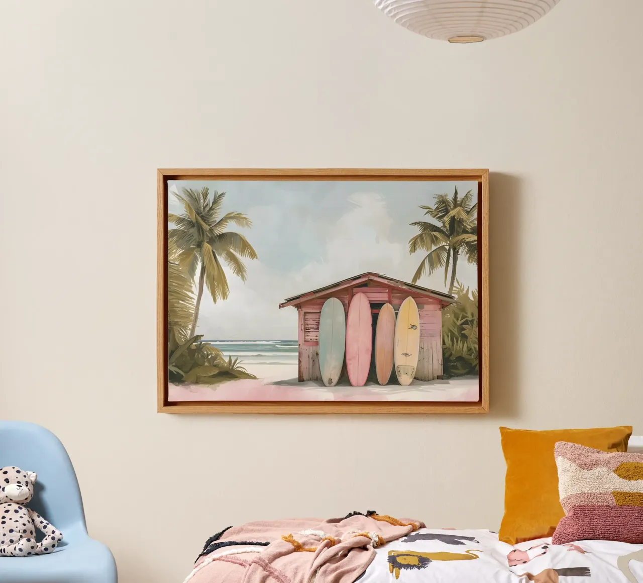 Beachhouse No.2 - Kust Surf Shack Kunstdruk canvas met Baklijst van ClubArt