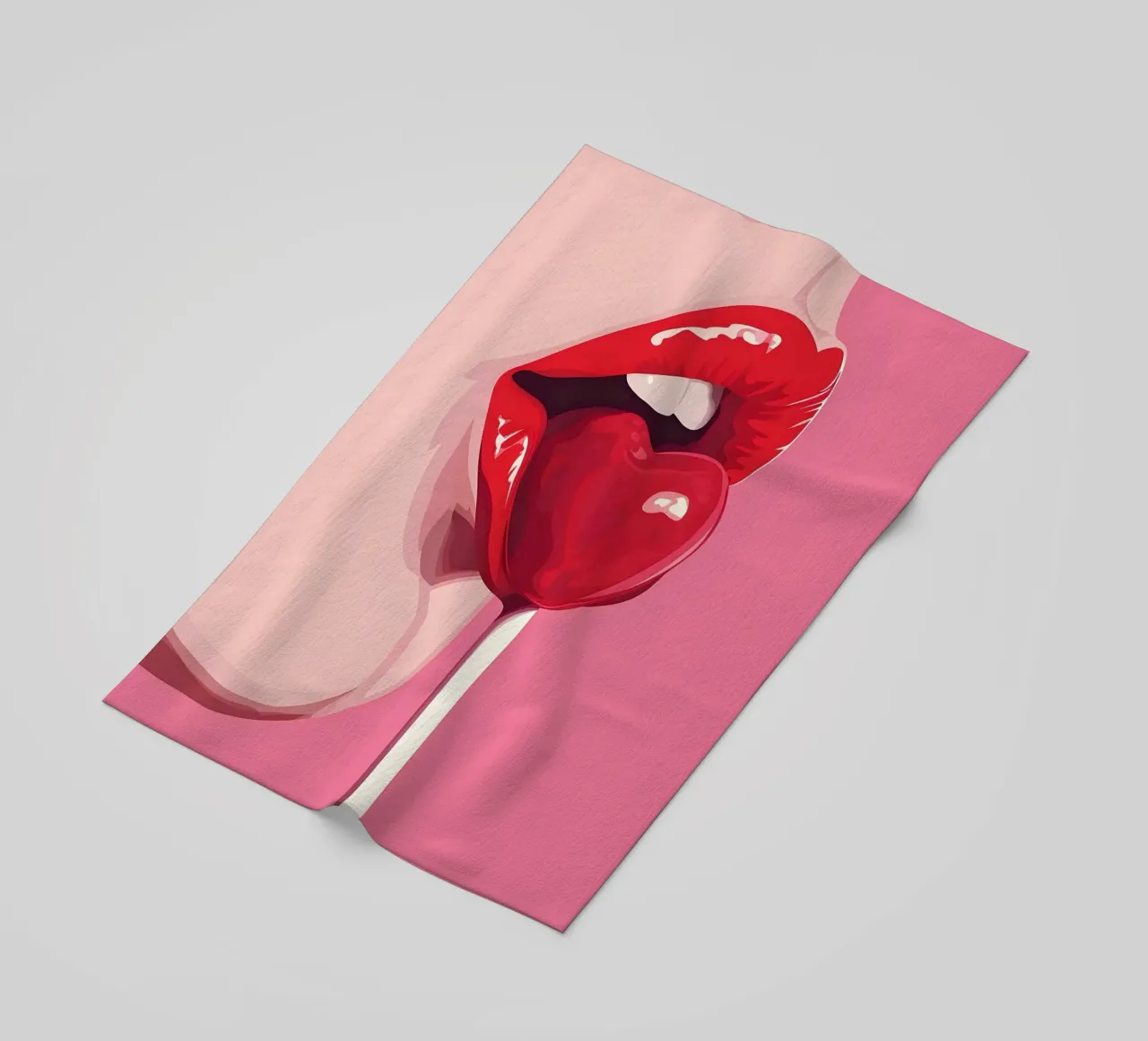 Pop Art Sweet Lips - Stampa lecca-lecca con cuore rosso telo mare da ClubArt