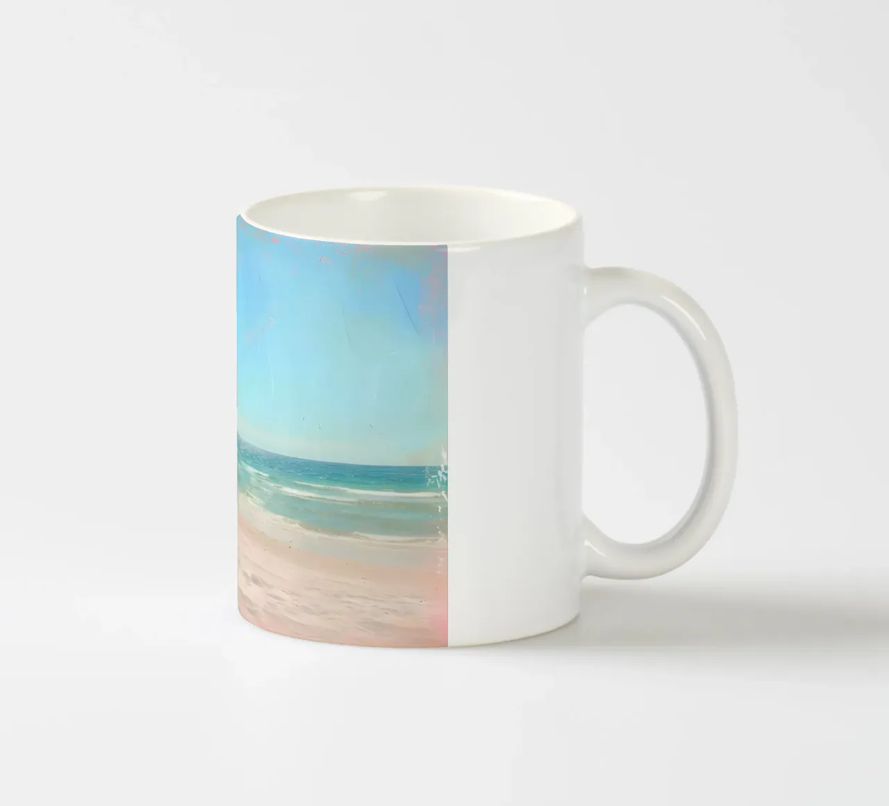 Beach Please - Roze Paraplu's Kust Kunstdruk keramische mok van ClubArt