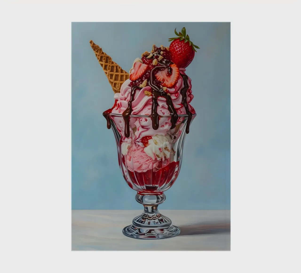 Strawberry Sundae - Hyperrealistic Dessert Art Print notebook by ClubArt