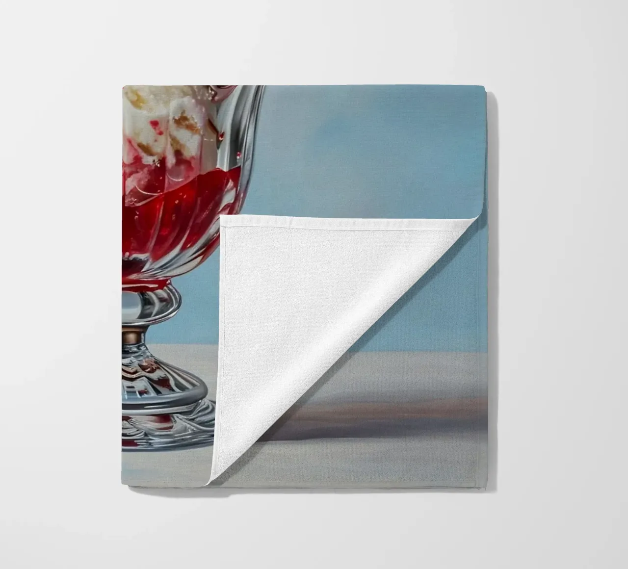 Sundae alla fragola - Stampa d'arte iperrealistica sul dessert telo mare da ClubArt
