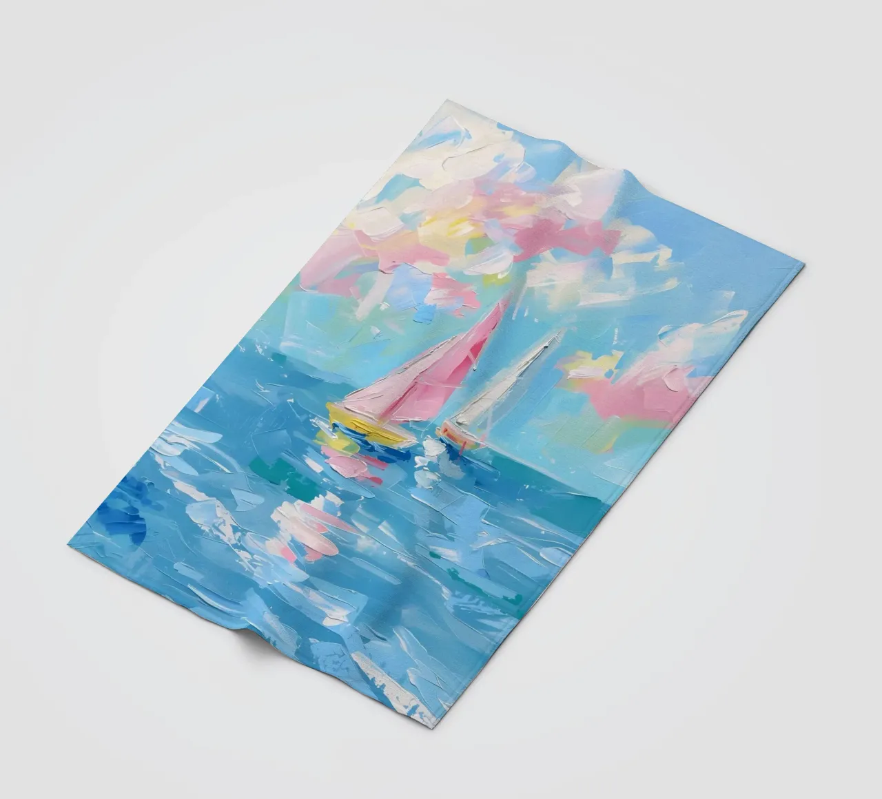 Impressionist Sailboats - Abstract Marine Art Print fleece blanket by ClubArt