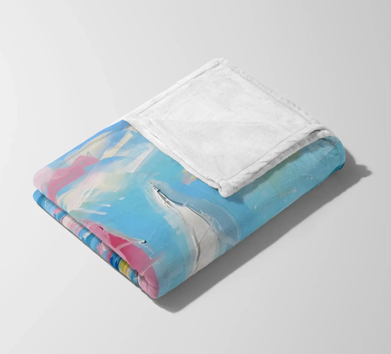 Impressionist Sailboats - Abstract Marine Art Print fleece blanket by ClubArt
