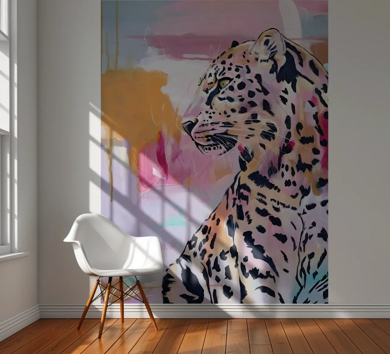 Bunte Leopard Kunst - Abstrakte Wildlife Pop Art Druck Fototapete von ClubArt