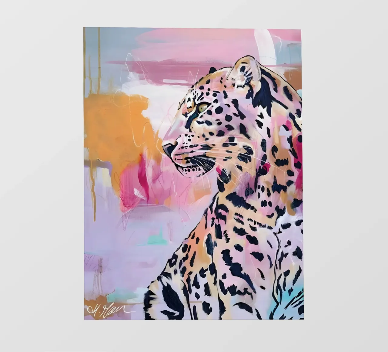 Bunte Leopard Kunst - Abstrakte Wildlife Pop Art Druck Fototapete von ClubArt