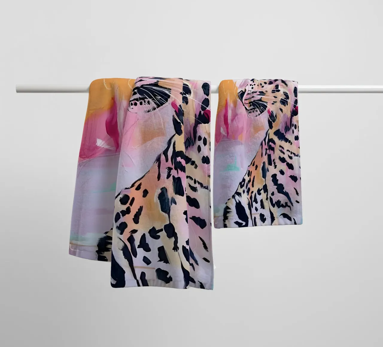Colorful Leopard Art - Abstract Wildlife Pop Art Print towel by ClubArt