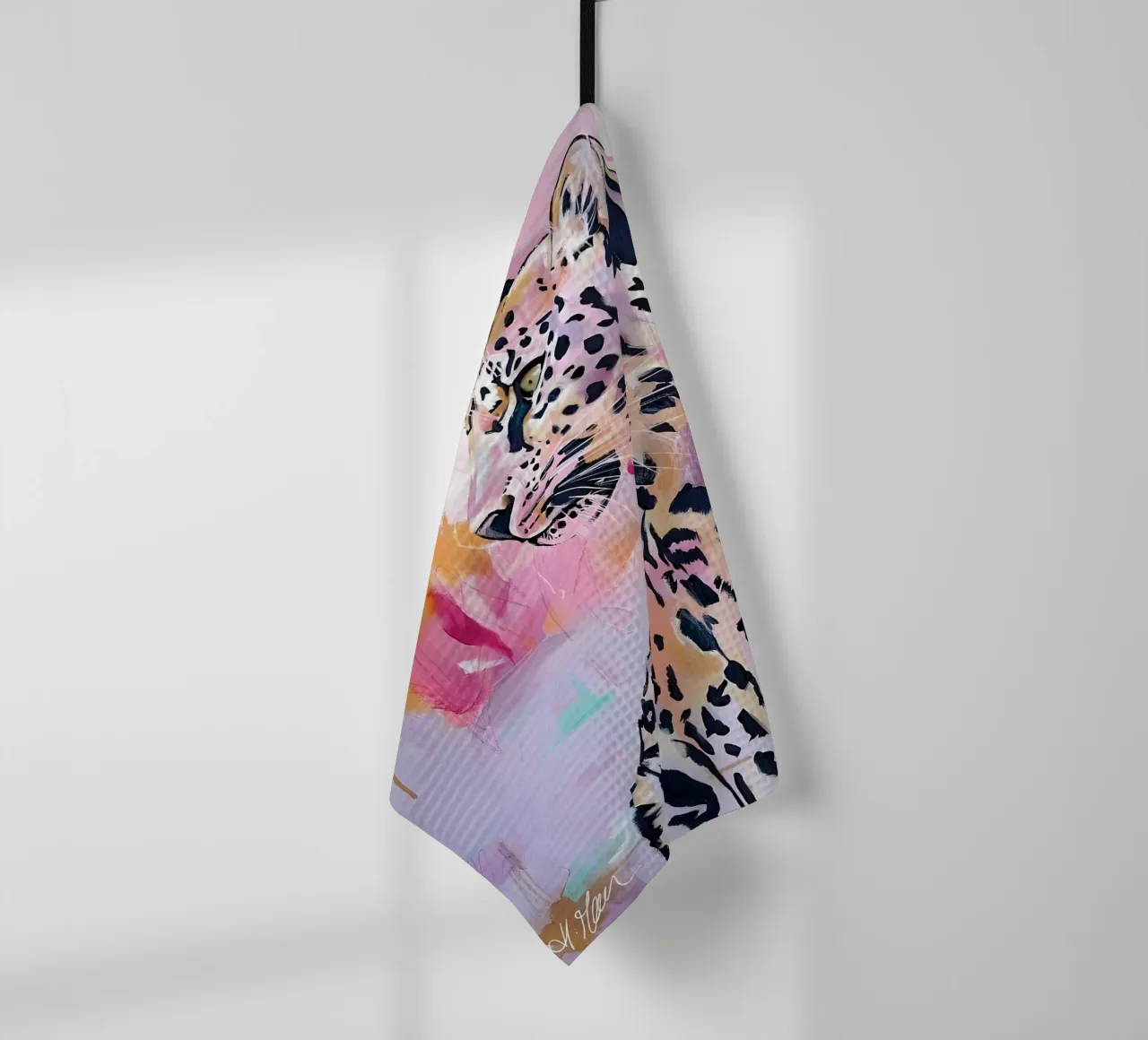 Colorful Leopard Art - Impression pop art abstraite sur la faune et la flore torchon de ClubArt