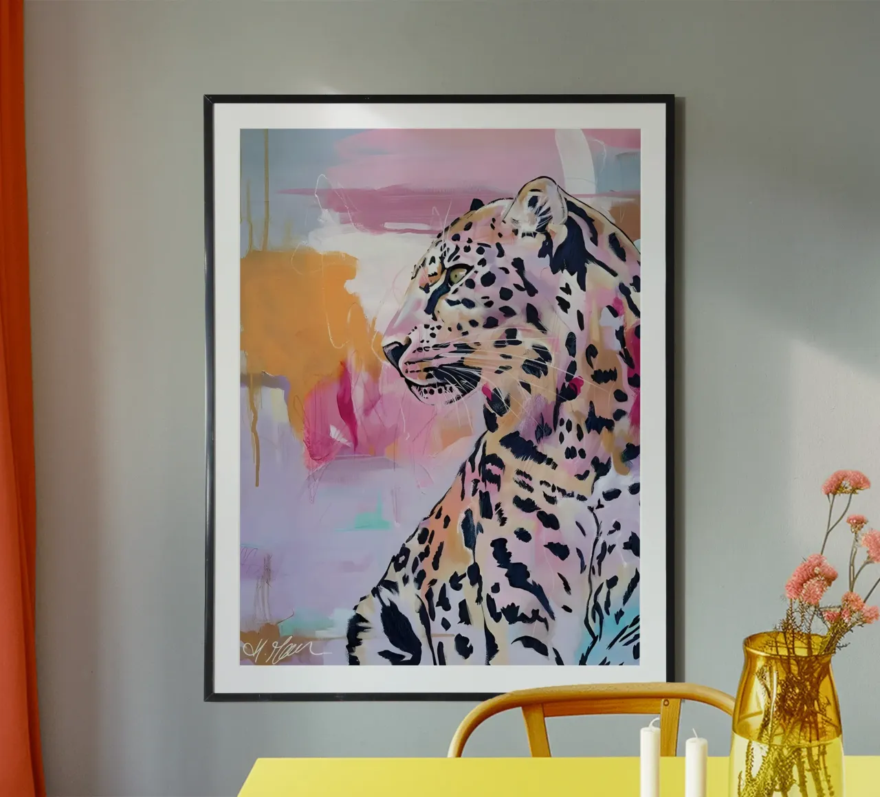 Bunte Leopard Kunst - Abstrakte Wildlife Pop Art Druck Hahnemühle von ClubArt