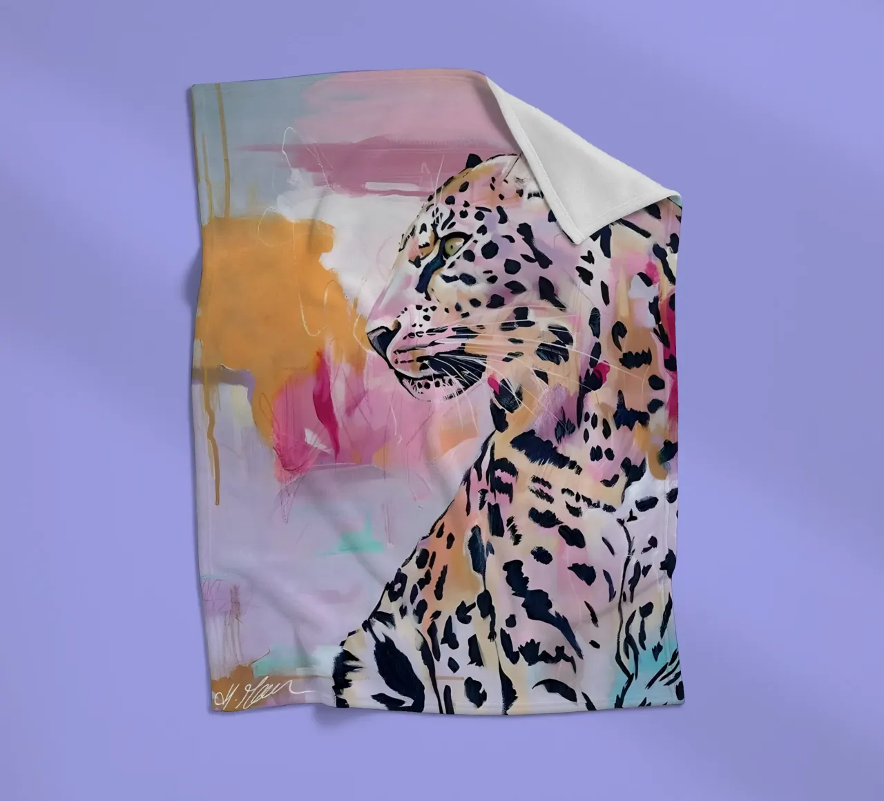 Colorful Leopard Art - Abstract Wildlife Pop Art Print fleece blanket by ClubArt