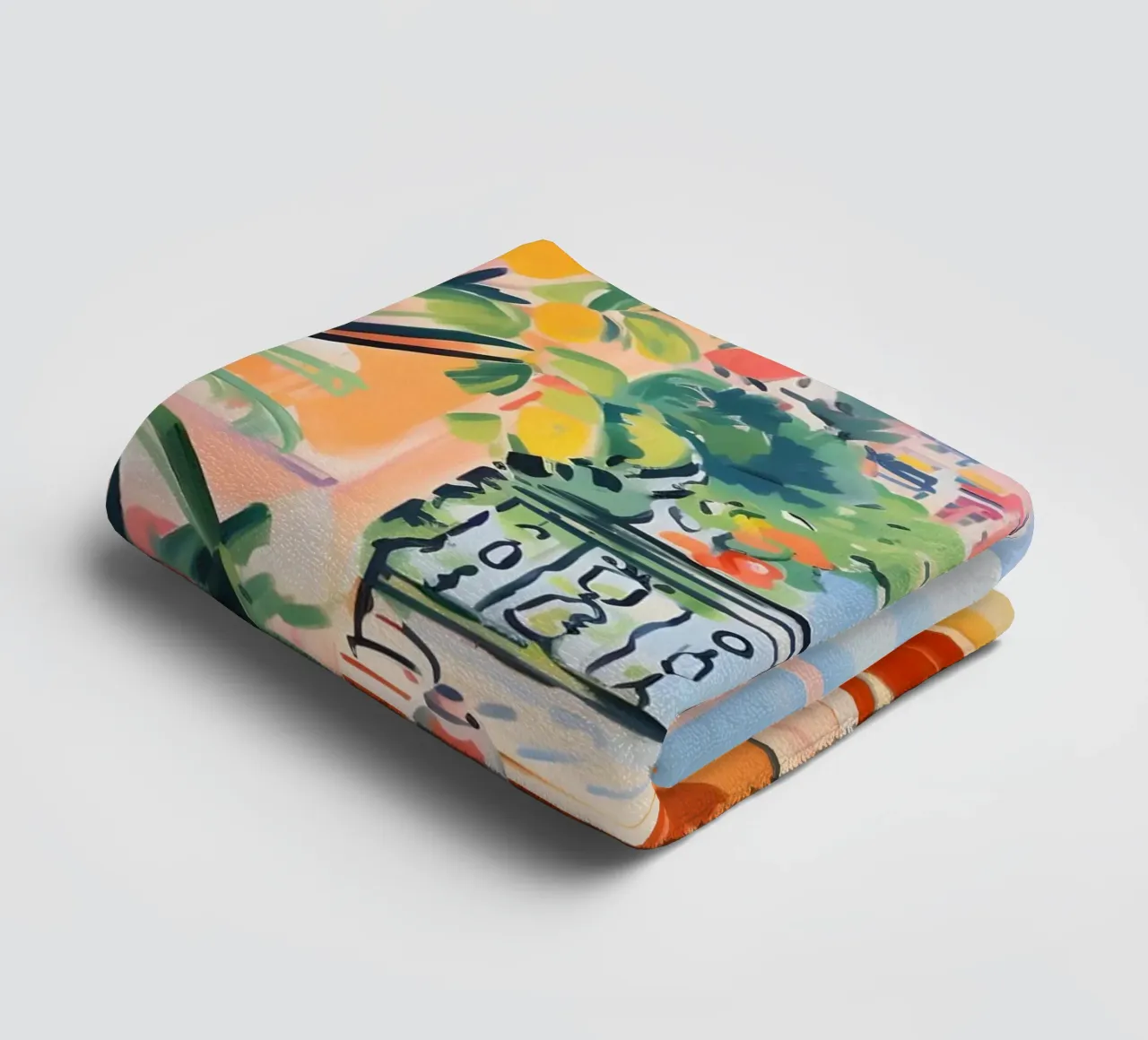 Vue d'un balcon français - Art intérieur fauviste vibrant serviette de bain de ClubArt
