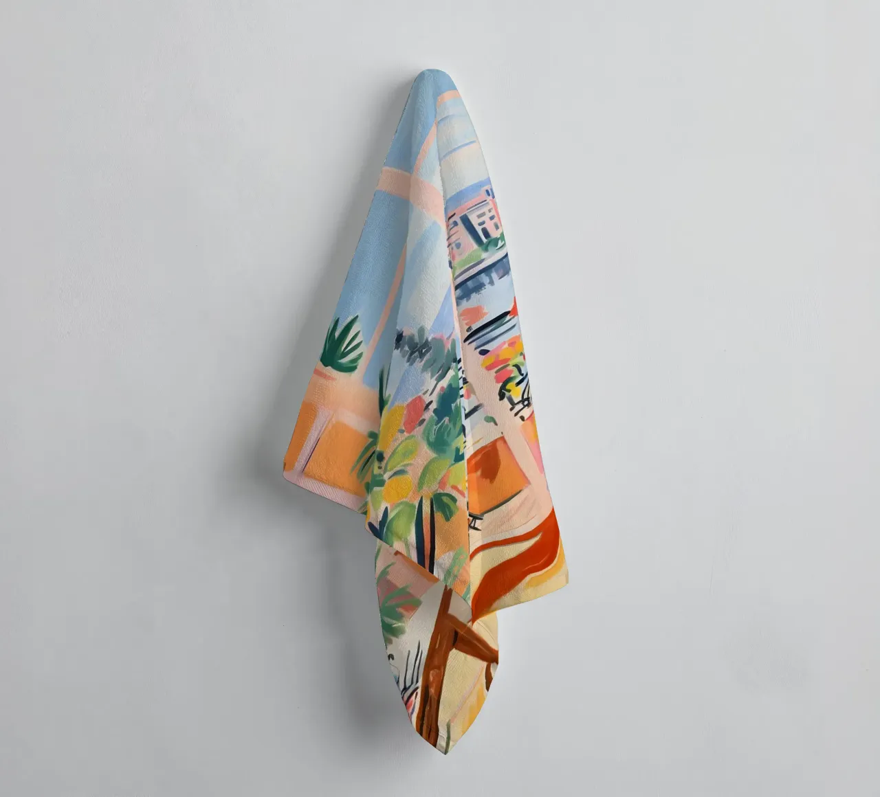 Vue d'un balcon français - Art intérieur fauviste vibrant serviette de bain de ClubArt