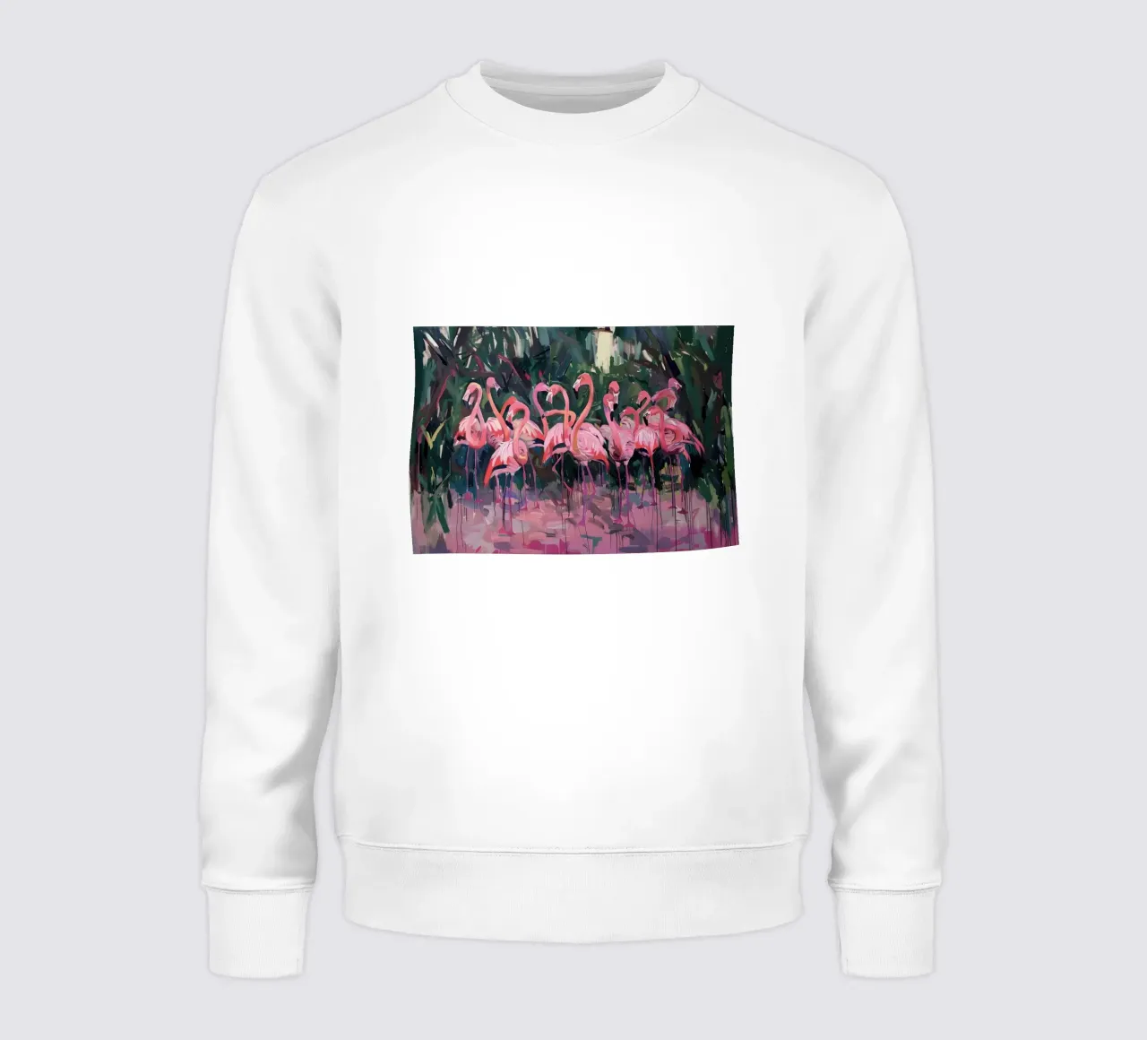 Troupeau de flamants - Art impressionniste expressif de la faune et de la flore sweat de ClubArt