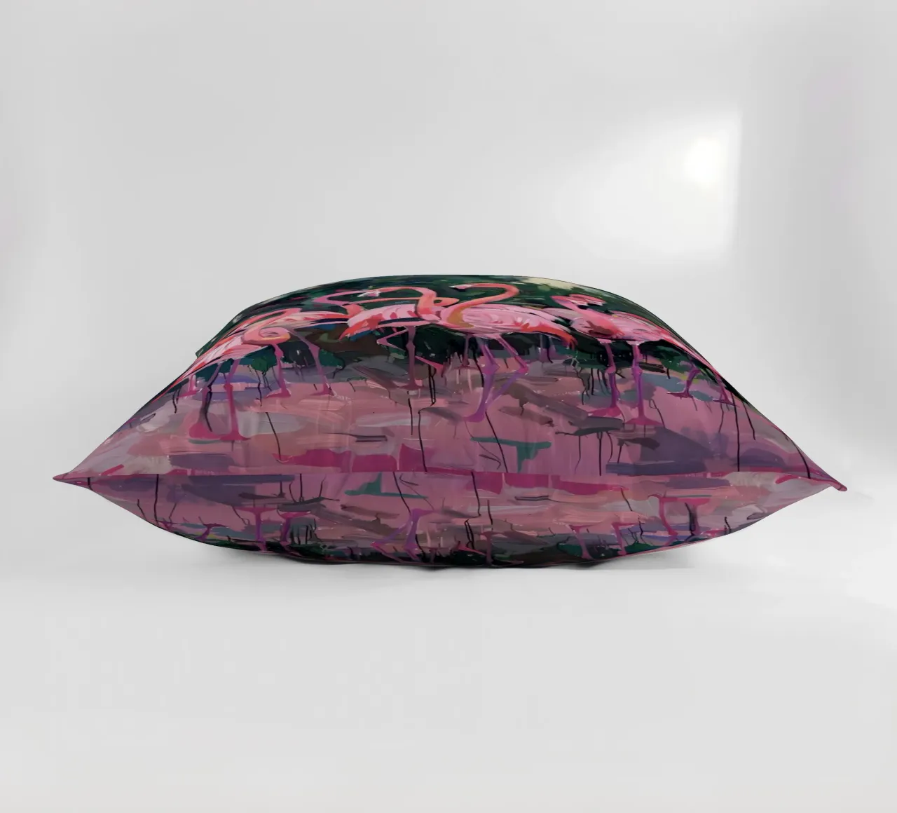 Troupeau de flamants - Art impressionniste expressif de la faune et de la flore coussin de ClubArt