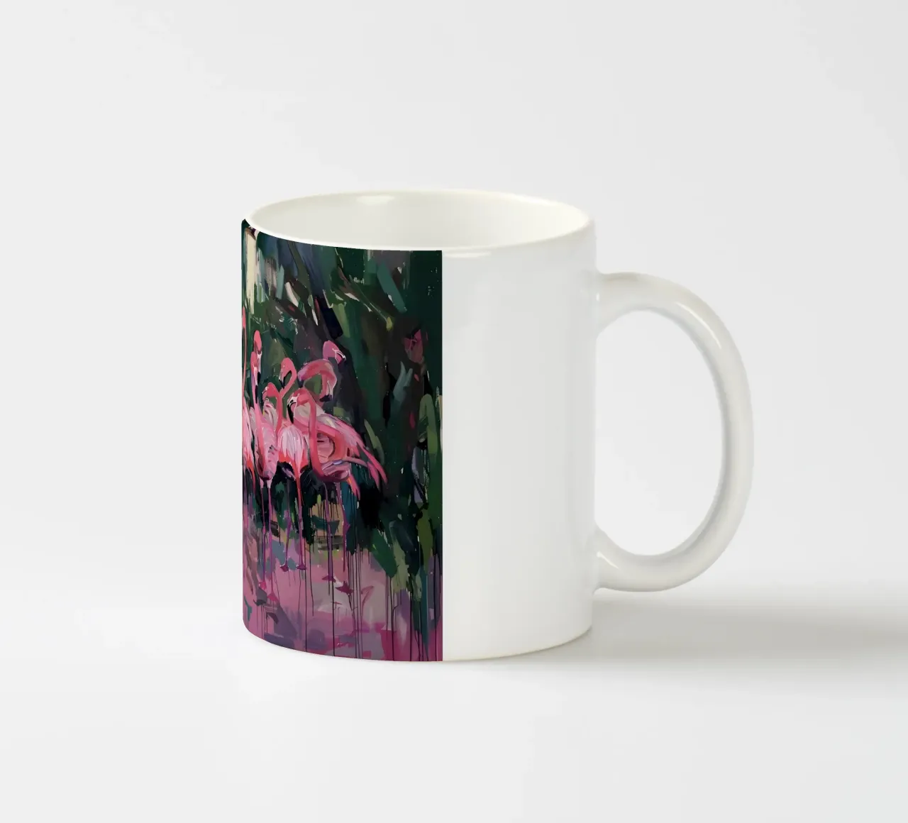 Troupeau de flamants - Art impressionniste expressif de la faune et de la flore mug en céramique de ClubArt