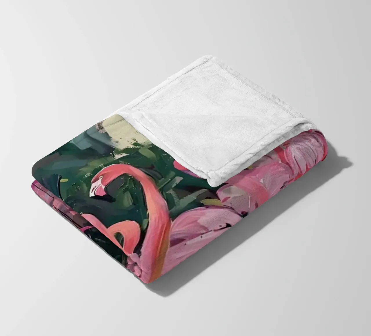 Troupeau de flamants - Art impressionniste expressif de la faune et de la flore plaid polaire de ClubArt