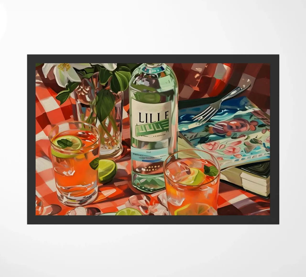 Lillet Picnic - Una vivace natura morta di Janet Fish zerbino da ClubArt