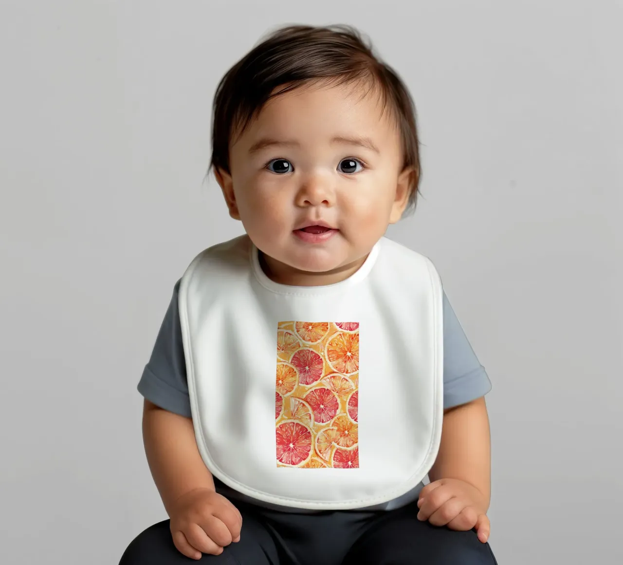 Citrus Slices Pattern - Vibrant Orange & Grapefruit Art baby bib by ClubArt