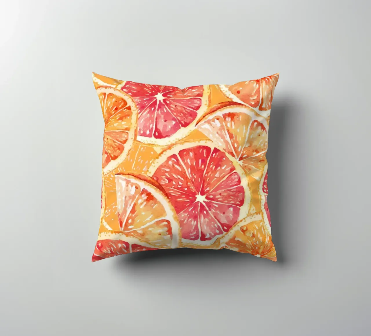 Citrus Slices Pattern - Vibrant Orange & Grapefruit Art kussen van ClubArt