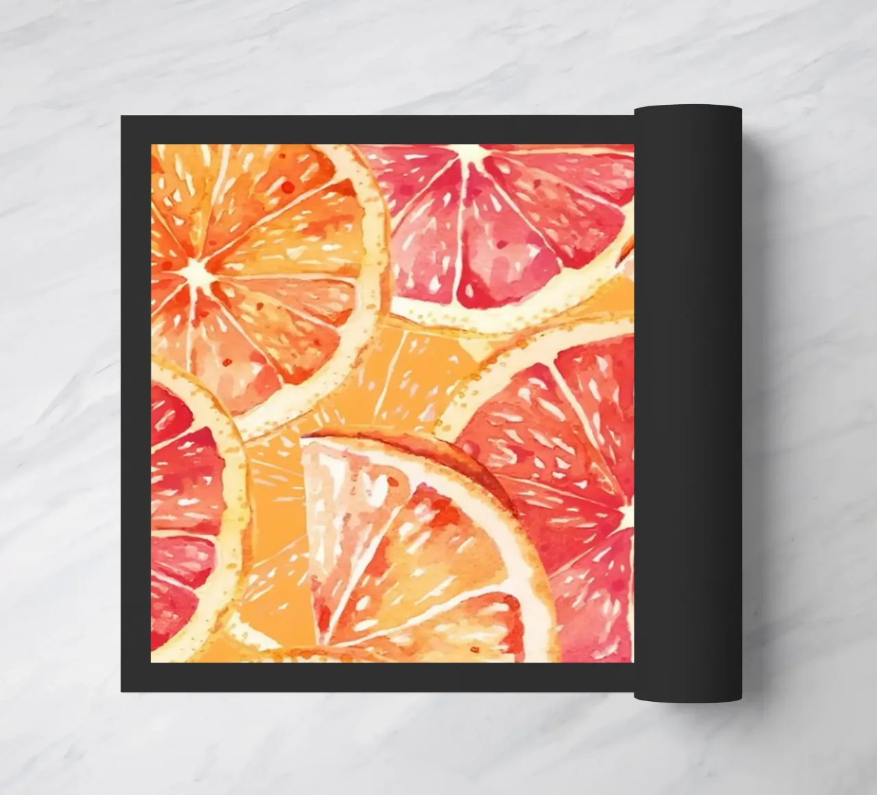 Citrus Slices Pattern - Vibrant Orange & Grapefruit Art doormat by ClubArt