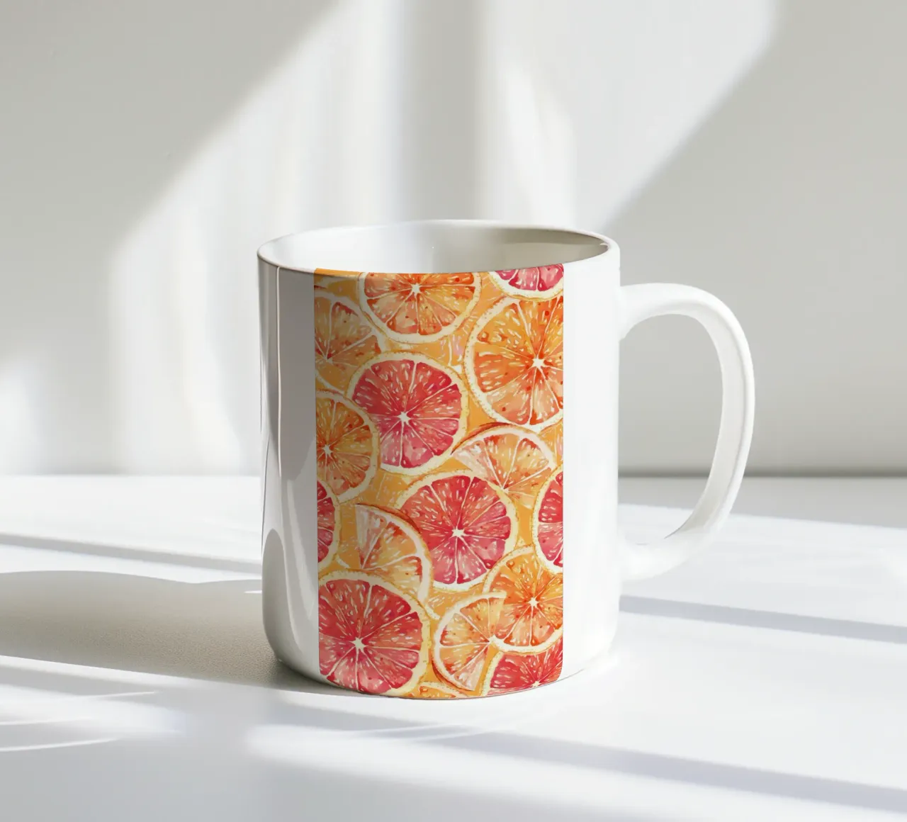 Citrus Slices Pattern - Vibrant Orange & Grapefruit Art keramische mok van ClubArt