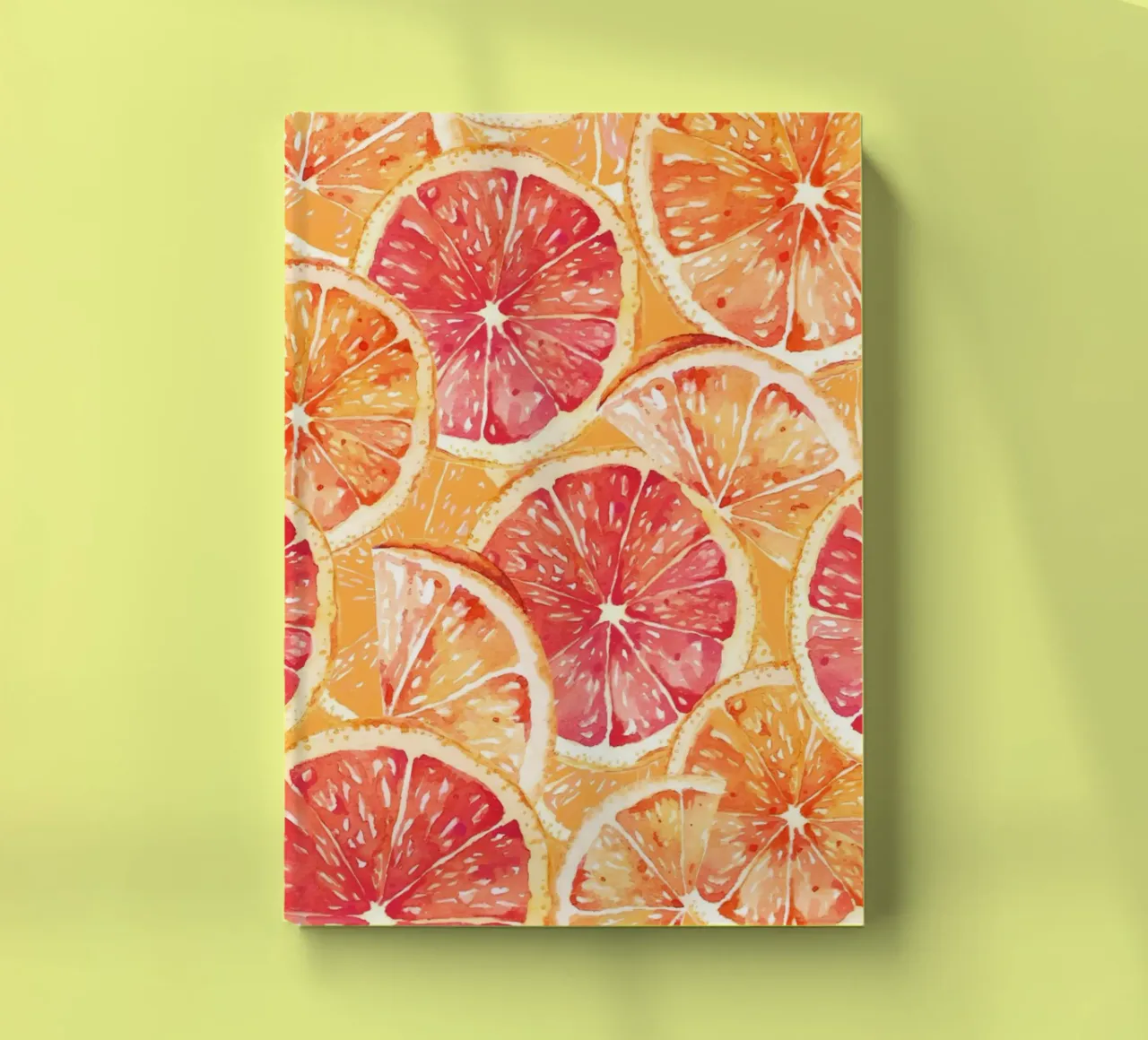 Citrus Slices Pattern - Vibrant Orange & Grapefruit Art notebook by ClubArt