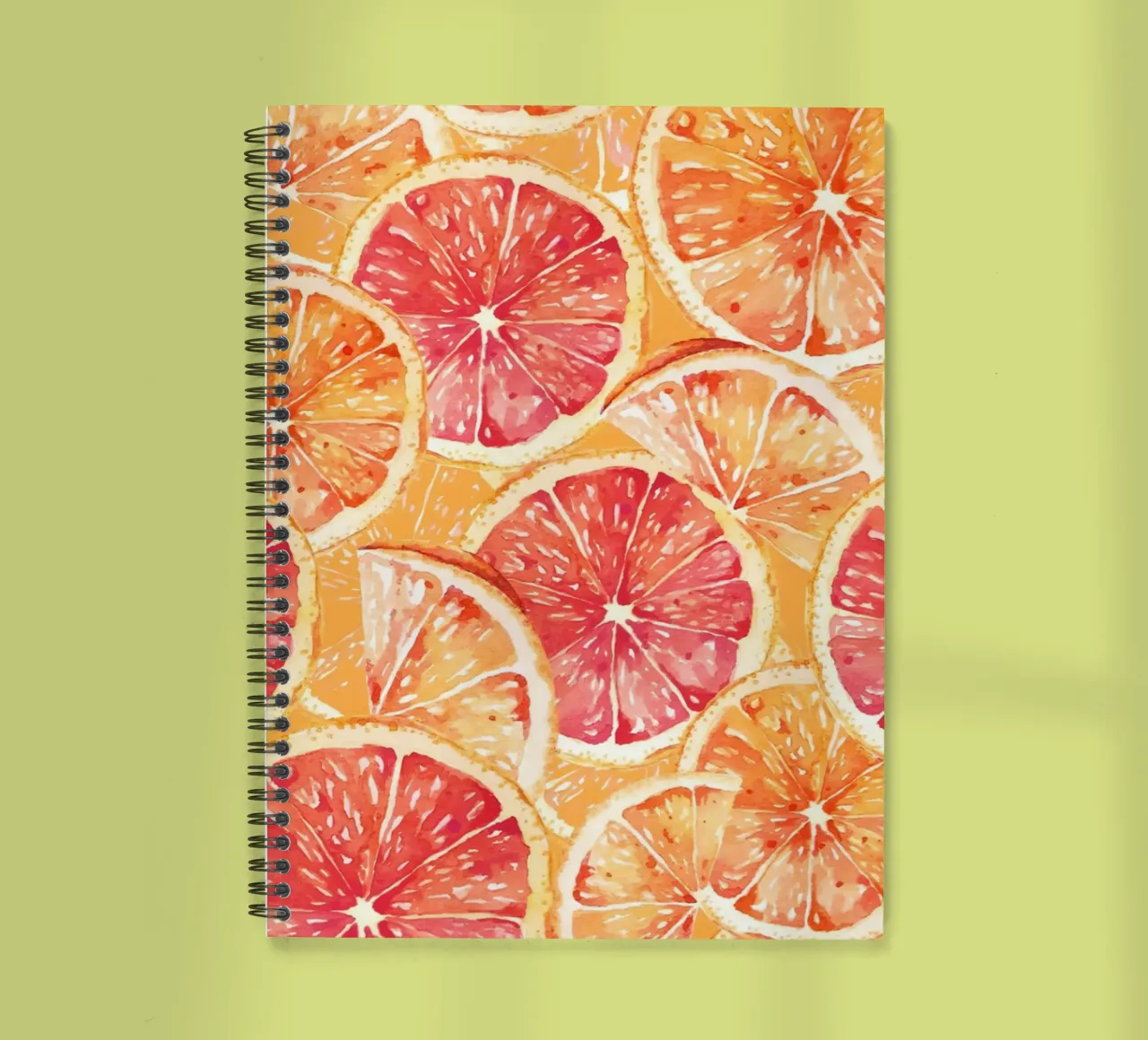 Citrus Slices Pattern - Vibrant Orange & Grapefruit Art spiral notebook by ClubArt