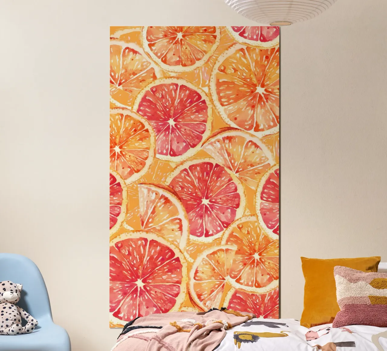 Citrus Slices Pattern - Vibrant Orange & Grapefruit Art hahnemühle van ClubArt
