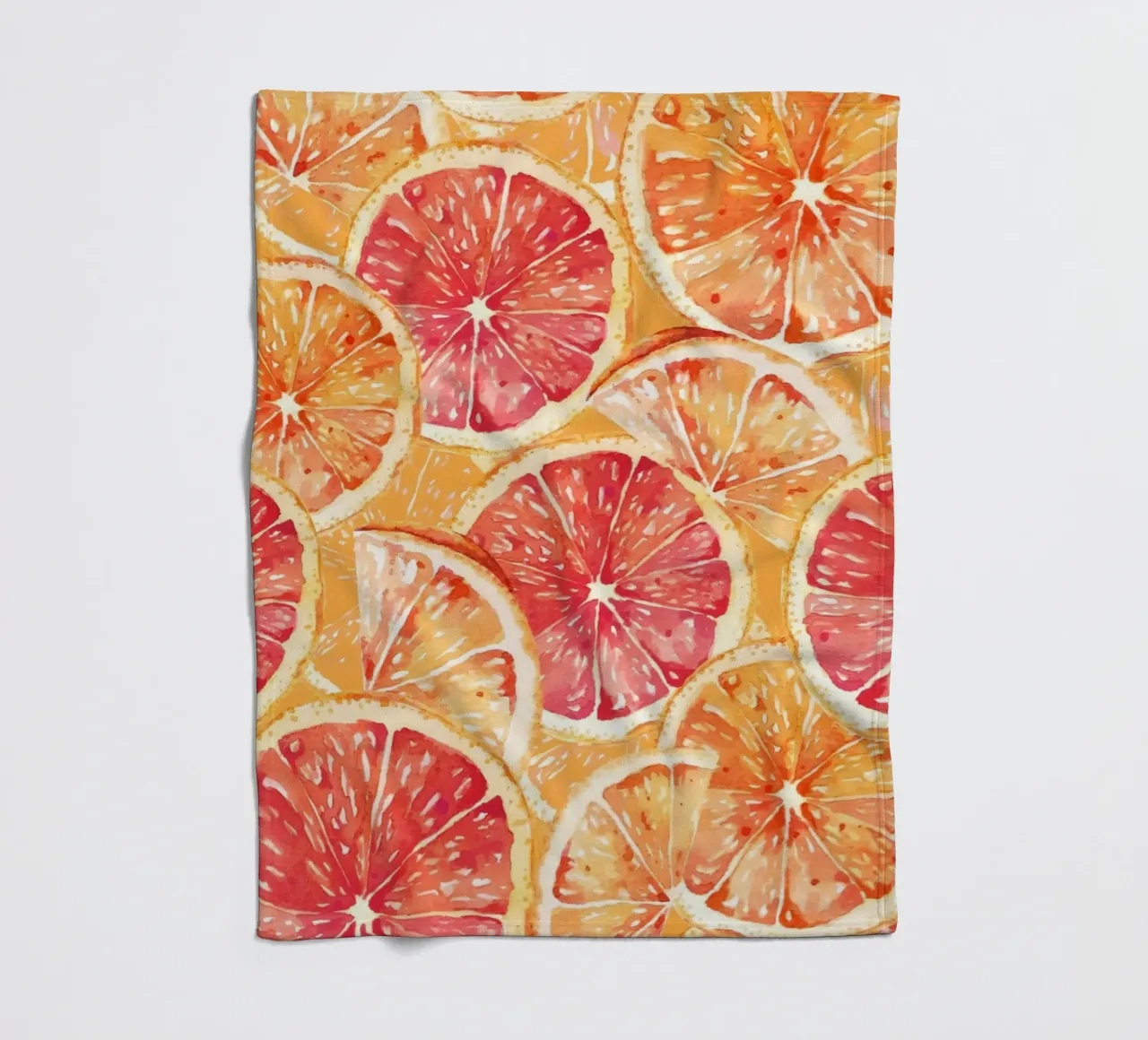 Citrus Slices Pattern - Vibrant Orange & Grapefruit Art fleece blanket by ClubArt