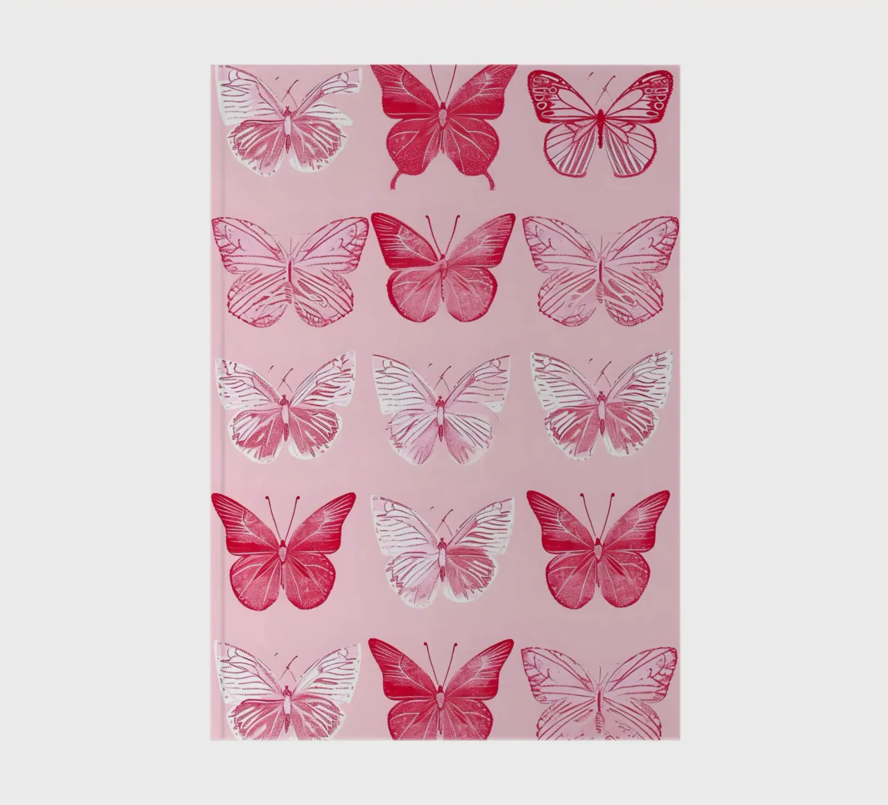 Elegant Butterflies - Pink Pattern Minimalist Art Print notebook by ClubArt