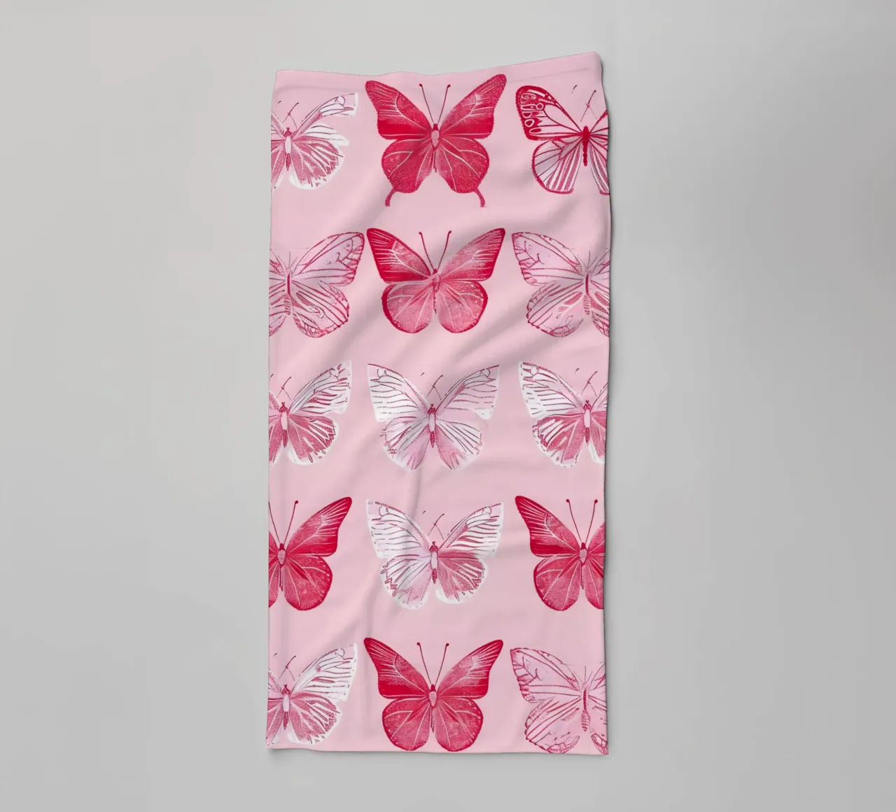 Elegant Butterflies - Pink Pattern Minimalist Art Print towel by ClubArt